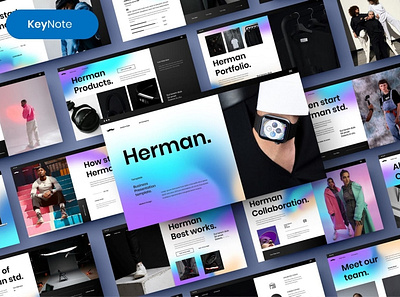 Herman Multipurpose Template clean colorful company corporate design google slides keynote modern multipurpose photography pitch deck portfolio powerpoint presentation studio template unique web design web development website