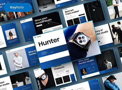 Hunter Multipurpose Template clean colorful company corporate google slides keynote modern multipurpose multipurpose template photography pitch deck portfolio powerpoint presentation studio template unique web design web development website