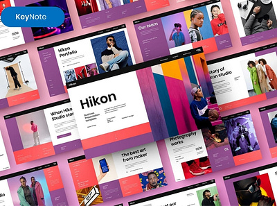 Hikon Presentation Template clean colorful company corporate google slides keynote modern multipurpose multipurpose template photography pitch deck portfolio powerpoint presentation studio template unique web design web development website