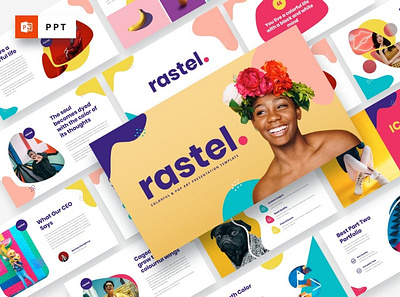 RASTEL - Colorful & Pop Art Presentation Templates clean colorful company corporate google slides keynote modern multipurpose multipurpose template photography pitch deck portfolio powerpoint presentation studio template unique web design web development website