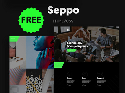Free Seppo - Corporate One Page HTML Template clean colorful company corporate css free html javascript modern photography php pitch deck portfolio responsive studio template unique web design website wordpress