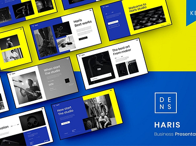 Haris Presentation Template clean colorful company corporate google slides keynote modern multipurpose multipurpose template photography pitch deck portfolio powerpoint presentation studio template unique web design web development website