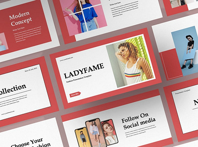 Ladyfame Creative Presentation Template clean colorful company corporate google slides keynote modern multipurpose multipurpose template photography pitch deck portfolio powerpoint presentation studio template unique web design web development website