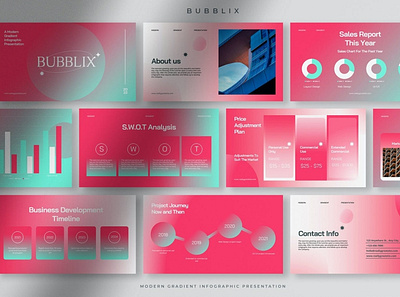 Bubblix - Modern Gradient Infographic Presentation clean colorful company corporate google slides gradient keynote modern multipurpose multipurpose template photography pitch deck portfolio presentation studio template unique web design web development website