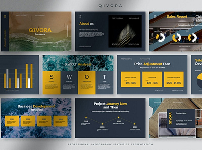 Qivora - Professional Infographic Statistic PPT clean colorful company corporate design google slides keynote modern multipurpose multipurpose template photography pitch deck portfolio presentation studio template unique web design web development website