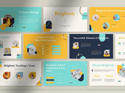 Brightzie - Creative School Profile Presentation clean colorful company corporate google slides keynote modern multipurpose multipurpose template photography pitch deck portfolio powerpoint presentation studio template unique web design web development website