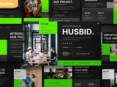 Husbid Presentation Template clean colorful company corporate google slides keynote modern multipurpose multipurpose template photography pitch deck portfolio powerpoint presentation studio template unique web design web development website