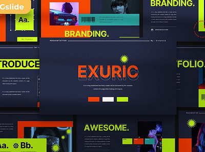 Exuric Presentation Template clean colorful company corporate google slides keynote modern multipurpose multipurpose template photography pitch deck portfolio powerpoint presentation studio template unique web design web development website