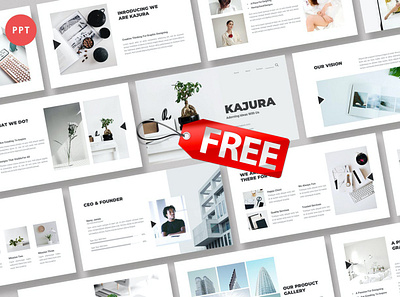 Free Premium - Kajura Creative Powerpoint Template clean colorful company corporate free freebie google slides keynote modern multipurpose photography pitch deck portfolio presentation studio template unique web design web development website