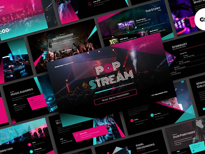 Music Band Presentation Template clean colorful company corporate google slides keynote modern multipurpose template music photography pitch deck portfolio powerpoint studio template unique web web design web development website