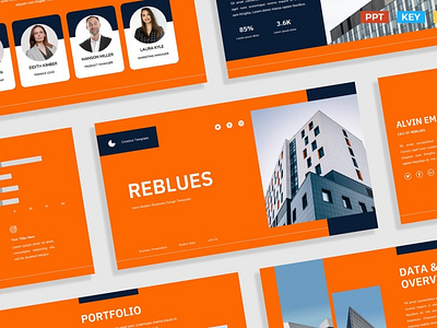 Simple Orange Clean Blue Modern Company