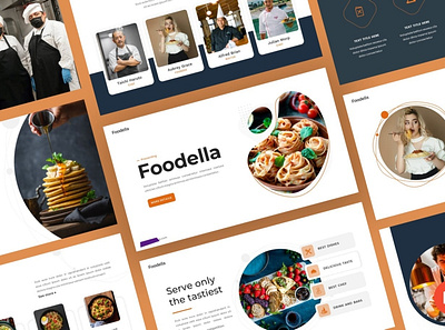 Foodella Multipurpose Template clean colorful company corporate google slides keynote modern multipurpose multipurpose template photography pitch deck portfolio powerpoint presentation studio template unique web design web development website