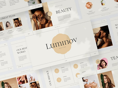 Luminov - Beauty Care Presentation Template clean colorful company corporate google slides keynote modern multipurpose multipurpose template photography pitch deck portfolio powerpoint presentation studio template unique web design web development website