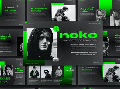 Noko Multipurpose Template clean colorful company corporate google slides keynote modern multipurpose multipurpose template neon photography pitch deck portfolio powerpoint studio template unique web design web development website