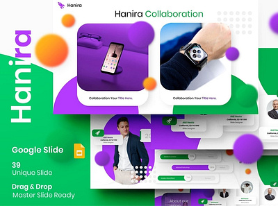 Hanira Multipurpose Template clean colorful company corporate google slides keynote modern multipurpose multipurpose template photography pitch deck portfolio powerpoint presentation studio template unique web design web development website