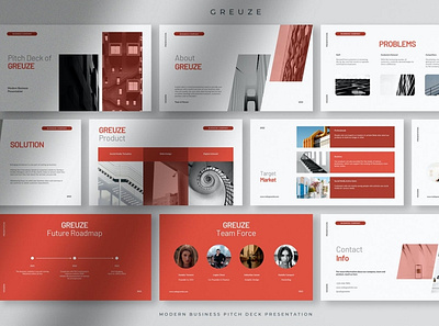 Greuze - Modern Business Pitch Deck Presentation clean colorful company corporate google slides keynote modern multipurpose multipurpose template photography pitch deck portfolio powerpoint presentation studio template unique web design web development website