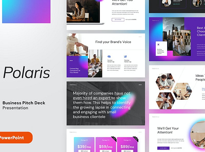 POLARIS - Gradient Multipurpose Template clean colorful company corporate google slides gradient gradients keynote modern multipurpose multipurpose template photography pitch deck portfolio powerpoint studio unique web design web development website