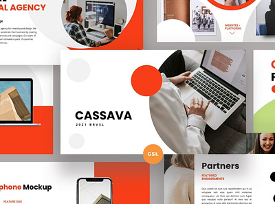 Cassava Multipurpose Template clean colorful company corporate google slides keynote modern multipurpose multipurpose template photography pitch deck portfolio powerpoint presentation studio template unique web design web development website