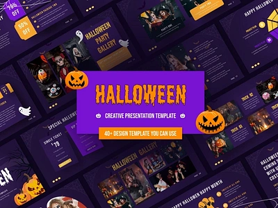 Halloween Party PowerPoint Presentation Template clean colorful company corporate event flyer halloween modern party photography pitch deck portfolio promotion pumpkin scary spooky studio unique web design website