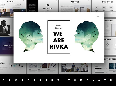 Rivka Minimal PowerPoint Template agency black clean colorful company corporate creative minimal minimalist modern photography pitch deck portfolio simple studio template unique web design website white