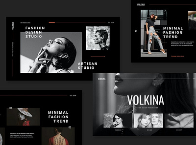 Volkina - Minimal Presentation agency black clean colorful company corporate creative fashion fashion style minimal minimalist modern photography pitch deck portfolio simple studio web design website white