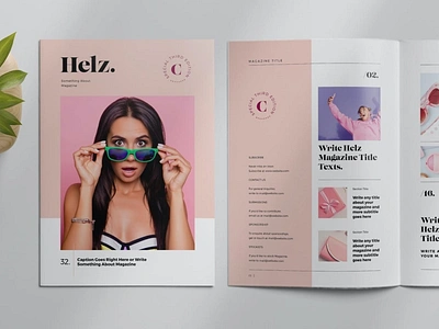 Magazine Layout with Photo Placeholders annual brand branding branding guidelines colours design font graphic guideline layout letterhead logo magazine marketing mockup seo stationery template templates typography