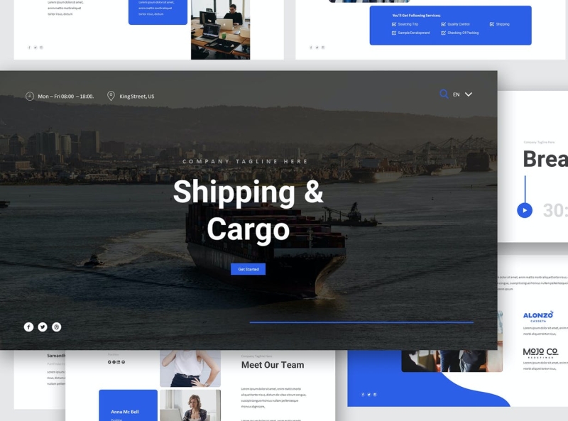Shipping Cargo Multipurpose Template by MyTemplates on Dribbble