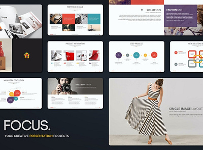 Focus Creative Template clean colorful company corporate design google slides keynote minimal modern multipurpose multipurpose template photography pitch deck portfolio studio template unique web design web development website