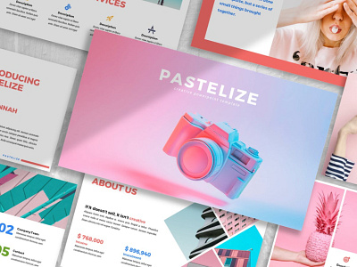 Pastelize - Business Presentation Template clean colorful company corporate design google slides keynote modern multipurpose multipurpose template photography pitch deck portfolio powerpoint studio template unique web design web development website