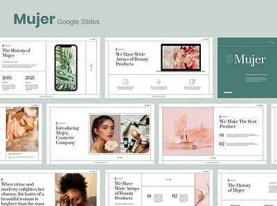 Mujer - Simple and Aesthetic Presentation Template aesthetic business clean colorful company corporate google slides minimal modern multipurpose photography pitch deck portfolio simple studio template unique web design web development website