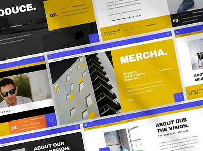 Mercha Multipurpose Template clean colorful company corporate design google slides keynote modern multipurpose multipurpose template photography pitch deck portfolio powerpoint studio template unique web design web development website