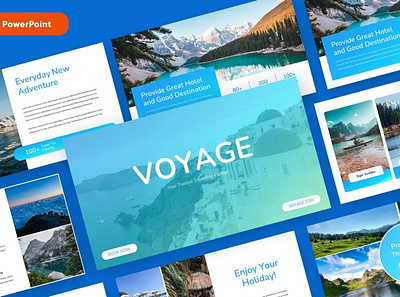 VOYAGE -Travel Multipurpose Template clean colorful company corporate google slides keynote modern multipurpose multipurpose template photography pitch deck portfolio powerpoint studio template travel unique web design web development website