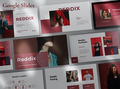 REDDIX Multipurpose Template clean colorful company corporate design google slides modern multipurpose multipurpose template photography pitch deck portfolio powerpoint red studio template unique web design web development website