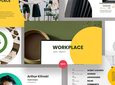 WorkPlace Multipurpose Template clean colorful company corporate design google slides keynote modern multipurpose multipurpose template photography pitch deck portfolio powerpoint studio template unique web design web development website