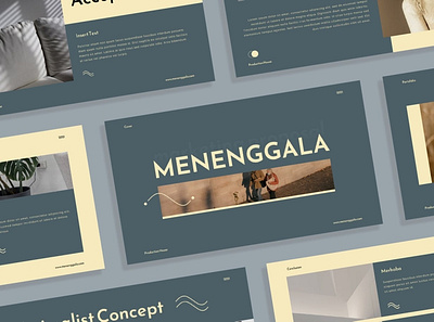 Menenggala Multipurpose Template clean colorful company corporate design google slides keynote modern multipurpose multipurpose template photography pitch deck portfolio powerpoint studio template unique web design web development website