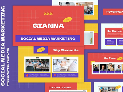 Social Media Marketing Multipurpose Template clean colorful company corporate google slides keynote marketing modern multipurpose multipurpose template photography pitch deck portfolio social media social media marketing studio unique web design web development website