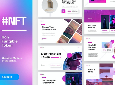 NFT Multipurpose Template business clean company crypto design digital fungible gradient infographic infographics modern multipurpose nft non presentation slides technology template token website