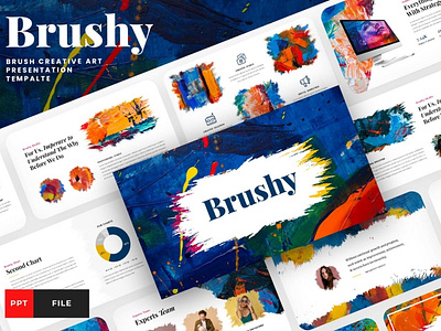 Brushy - Brush Multipurpose Template clean colorful company corporate design google slides keynote modern multipurpose multipurpose template photography pitch deck portfolio powerpoint studio template unique web design web development website