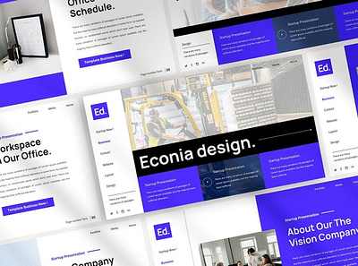 Econia Multipurpose Template clean colorful company corporate design google slides keynote modern multipurpose multipurpose template photography pitch deck portfolio powerpoint studio template unique web design web development website