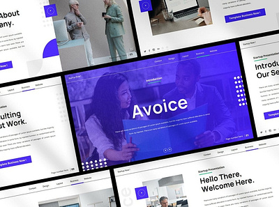 Avoice Multipurpose Template clean colorful company corporate design google slides keynote modern multipurpose multipurpose template photography pitch deck portfolio powerpoint studio template unique web design web development website