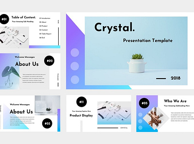 Crystal Agency Multipurpose Template agency clean colorful company corporate crystal google slides keynote modern multipurpose multipurpose template photography portfolio powerpoint studio template unique web design web development website