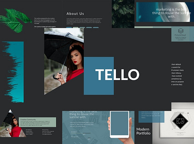 TELLO Multipurpose Template clean colorful company corporate design google slides keynote modern multipurpose multipurpose template photography pitch deck portfolio powerpoint studio template unique web design web development website