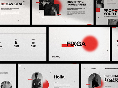 Fixga Multipurpose Presentation Template clean colorful company corporate design google slides keynote modern multipurpose multipurpose template photography pitch deck portfolio powerpoint studio template unique web design web development website