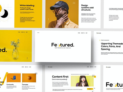 Feature - Brand Multipurpose Template clean colorful company corporate design google slides keynote modern multipurpose multipurpose template photography pitch deck portfolio powerpoint studio template unique web design web development website