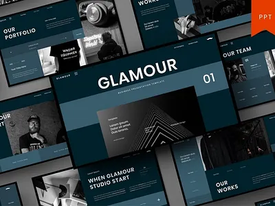 Glamour Multipurpose Template clean colorful company corporate google slides illustration keynote modern multipurpose multipurpose template photography pitch deck portfolio powerpoint studio template unique web design web development website