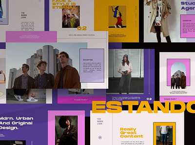 Estando Pastel Multipurpose Template clean colorful company corporate design google slides keynote modern multipurpose multipurpose template photography pitch deck portfolio powerpoint studio template unique web design web development website