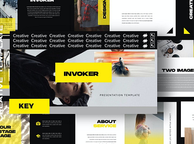 INVOKER Multipurpose Template clean colorful company corporate design google slides keynote modern multipurpose multipurpose template photography pitch deck portfolio powerpoint studio template unique web design web development website