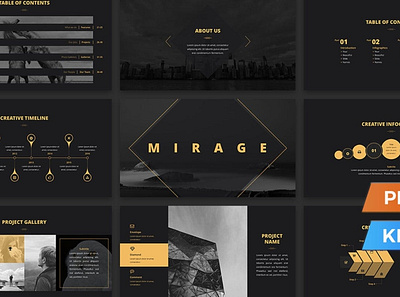 Mirage Multipurpose Template clean colorful company corporate design google slides keynote modern multipurpose multipurpose template photography pitch deck portfolio powerpoint studio template unique web design web development website