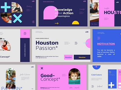 Houston Presentation Template annual business company concept corporate design information keynote layout leaflet marketing minimalism modern multipurpose powerpoint presentation report slide template website