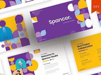 Spancer Multipurpose Template clean colorful company corporate design google slides keynote modern multipurpose multipurpose template photography pitch deck powerpoint presentation template studio template unique web design web development website